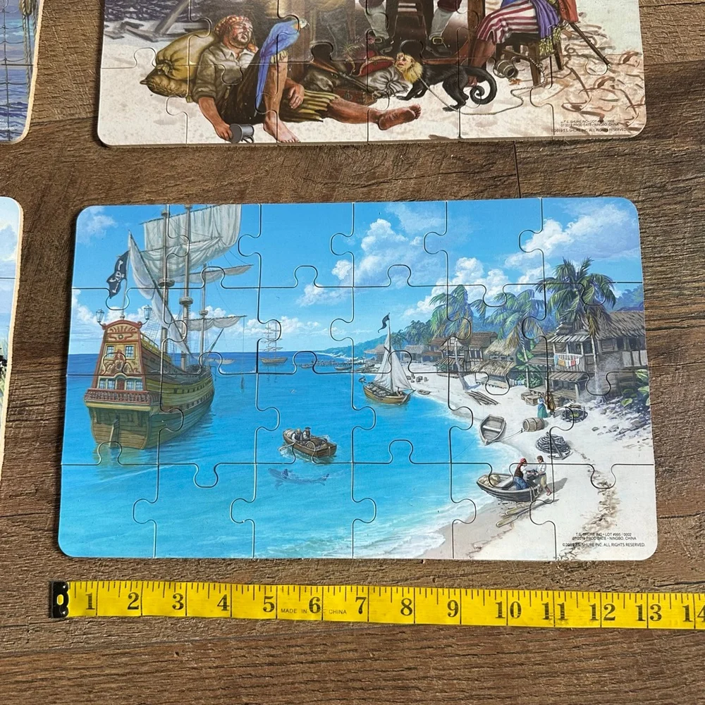 T.S. Shure Pirate Puzzles 2 set, wooden boxed set